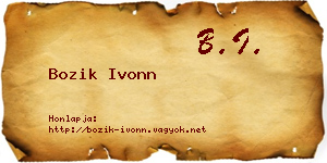 Bozik Ivonn névjegykártya